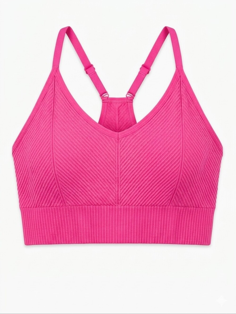 Victoria Secret Pink Active Neon Hot Pink Racerback Sports Bra Wmns Xl